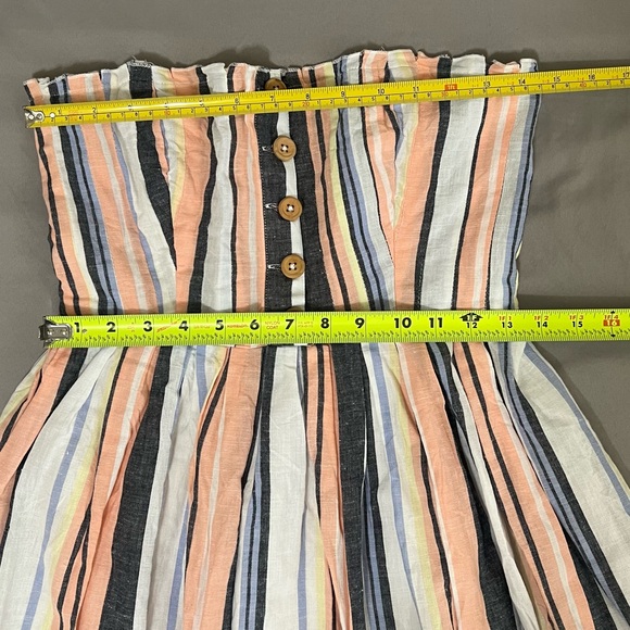 Free People Lilah multicolor Striped pleated Midi Dress size M - Picture 11 of 17